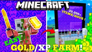 EASIEST GOLD/XP FARM IN MINECRAFT POCKET EDITION IN HINDI ( BEDROCK / JAVA) 1.20 TUTORIAL !