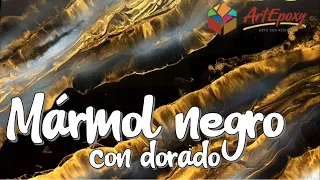 Elaboración de Mármol negro con dorado con Resina Epóxica - ArtEpoxy