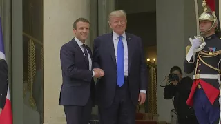 Trump meets Macron in Paris ahead of Bastille Day