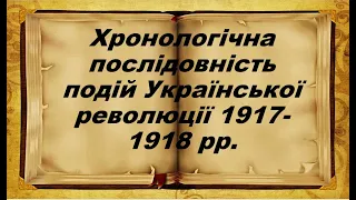 Хронологічна послідовність подій Української революції 1917 1918 рр