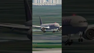 Qatar Airways butter landing aerofly fs #swiss001landing #aviation #flightsimulator #viral