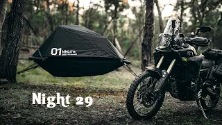 Solo Motorcycle Camping in Monolith Floating Tent | Nature ASMR