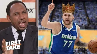 FIRST TAKE | Stephen A. named "Luka Doncic on Hall of Fame level" after Mavericks crush Suns, Booker