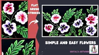 Easy flowers Acrylic Painting | One Stroke Painting #acrylic