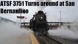 Santa Fe 3751 Turns around at San Bernardino, CA