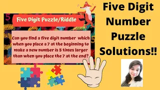 Five digit number Brainteasers!!Five digit Riddle or Puzzle!!What is the five digit number? #tricky