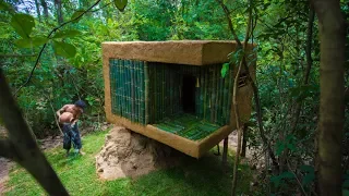 Build Mini Jungle Bamboo Villa on Termite Mound By Ancient Skills