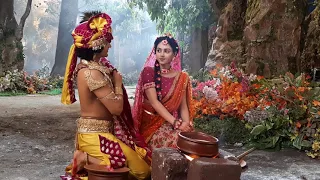 radha krishn masti on set