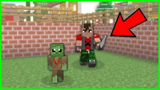 KÖTÜ ÇOCUK, FAKİR ZOMBİYİ BIÇAKLIYOR! 😱 - Minecraft