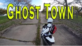 Cleveland Ohio Ghost Town Abandoned Streets  - Motorcycle Trespassing