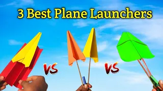 3 Best paper plane launcher , how to make paper plane launcher , rubberband plane launcher flying