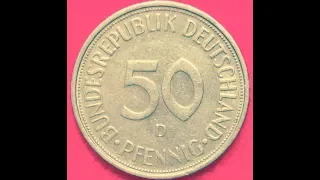 1974 Germany  50 Pfennig Coin