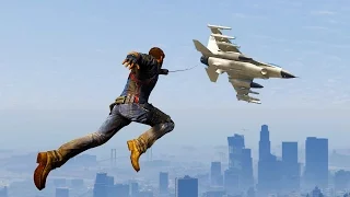 GTA 5 Funny Moments #2 - Just Cause 3 Grappling hook mod