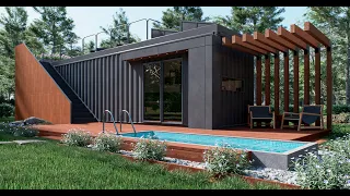 Shipping Container House Design – One Bedroom – A Quiet Place to Live - 40 ft HC