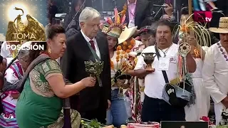 Ceremonia de purificación a López Obrador