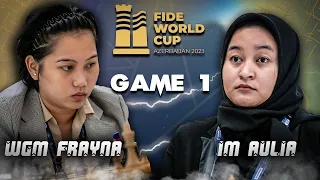 ANG BOMBA NG CARO KANN BATTLE! IM Medina vs WGM Frayna FIDE Womens World Cup 2023 Round 1 Game 1