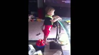 Gideon standing n walking!