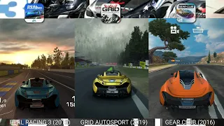 Real Racing 3 VS Grid Autosport VS Gear Club : Complete Graphics Comparison!