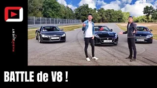 BATTLE de V8 ⎜L'Audi R8 a mal vieilli ? F-Type  Aston Martin Vantage