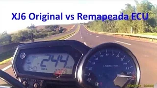 XJ6 Original vs Remapeada ECU (top SPEED 244 km/h)
