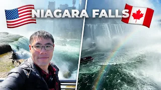 Walking from United States to Canada Niagara Falls