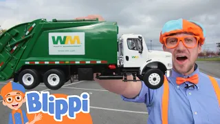 Blippi Recycles with Garbage Trucks | @Blippi | Vehicles for Kids