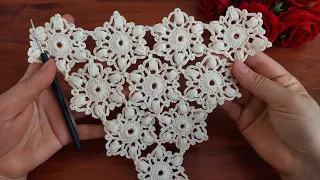 Super Easy Crochet Flower - Knitting Love 💗 Şahane Kolay Tığ işi Örgü Modeli Yapımı