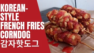 KOREAN-STYLE FRENCH FRIES CORNDOG (감자핫도그, Gamja-hotdog) I tried Maangchi's recipe