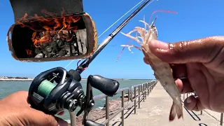 Jetty fishing for food to Cook on the BEACH (Catch and Cook) Corpus Christi TX