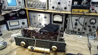 Polish Goplana Tube Radio Video #4 - Magic Eye, Dial Light and Finale