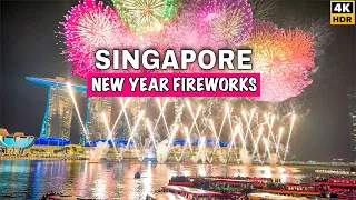 🇸🇬4K - Singapore New Year Fireworks | Most Beautiful New Year Fireworks Of Singapore 🎆🎉