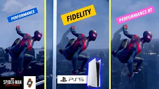 NEW Performance RT Mode Side by Side Comparison vs Fidelity and Performance | Spider-Miles Morales