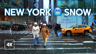 New York SNOW Walks Collection ❄️ Snowfall in New York City 4K