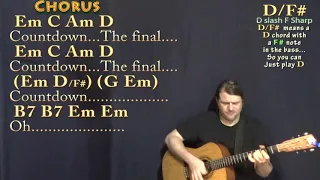 Final Countdown (Europe) Strum Guitar Cover Lesson with Chords/Lyrics - Capo 2nd Fret