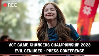 Evil Geniuses GC (EG vs SMG) VCT Game Changers Championship Press Conference