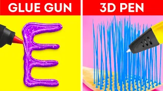 3D PEN VS GLUE GUN CRAFTS! || Cool Crafts And Easy DIY Ideas by 123 GO! GOLD