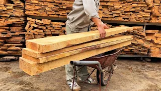 Professional And Creative Woodworking // Create A Unique Table From Wood Slices Of Large Tree Trunks