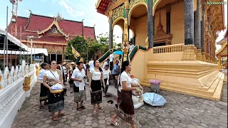 Become a Monk & House blessing for good luck, friends and family enjoy Lao food.