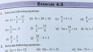 Class 7 Maths  EXERCISE-4.3 l Chapter 4 l NCERT l Simple Equation l cbse Board l Solution l 7th