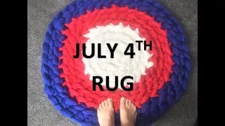 HAND CROCHET a circular rug for July 4! Or any other occasions