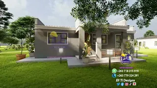 3 bedroomed house plan design for kumusha (rural)