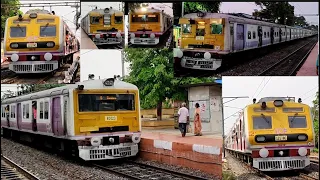 [6 in 1] Amazing multicolored different model EMU local trains at Palta Station- Indian Railways