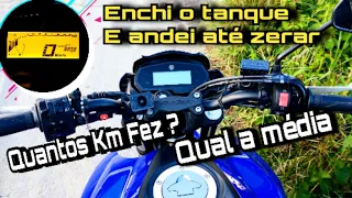 COMPLETEI O TANQUE DA FZ 25 ATÉ A BOCA E ANDEI ATÉ ZERAR ( FAZER 250 2022 )