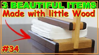𝟯 𝗕𝗘𝗔𝗨𝗧𝗜𝗙𝗨𝗟 𝗜𝗧𝗘𝗠𝗦 𝗠𝗔𝗗𝗘 𝗪𝗜𝗧𝗛 𝗟𝗜𝗧𝗧𝗟𝗘 𝗪𝗢𝗢𝗗 (VIDEO #34) #woodworking #woodwork #joinery
