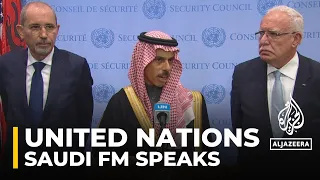 Saudi FM Faisal bin Farhan Al Saud call for immediate and sustainable ceasefire in Gaza