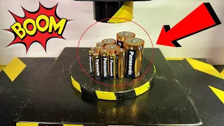 CRUSH BATTERY WITH HYDRAULIC PRESS!! I SHOULD'VE NEVER DONE THAT !! -HYDRAULIC PRESS EXPERIMENTS