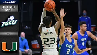 Florida Gulf Coast vs. Miami Condensed Game | 2020-21 ACC Men's Basketball