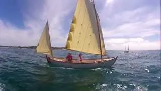 Gaff rigged sailing along Garden Island Western Australia