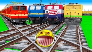 【踏切アニメ】あぶない電車 TRAIN PACMAN Vs 3 TRAIN Crossing 🚦 Fumikiri 3D Railroad Crossing Animation #2