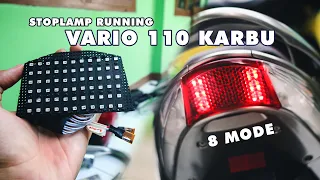 PASANG STOPLAMP RUNNING DI VARIO 110 KARBU 8 MODE OTOMATIS